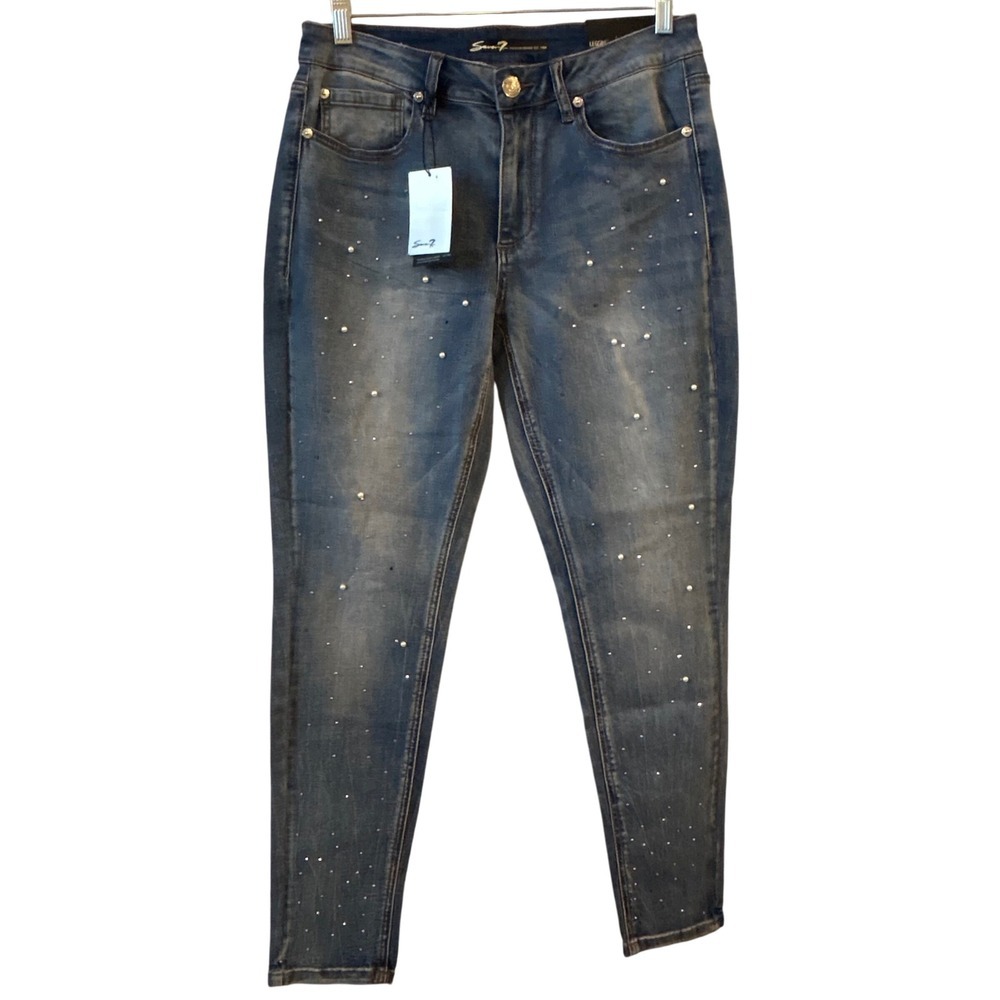Seven 7 Jeans Size 6 Rhinestone Embellished Legging Jeans Blue Limited‎ Edition